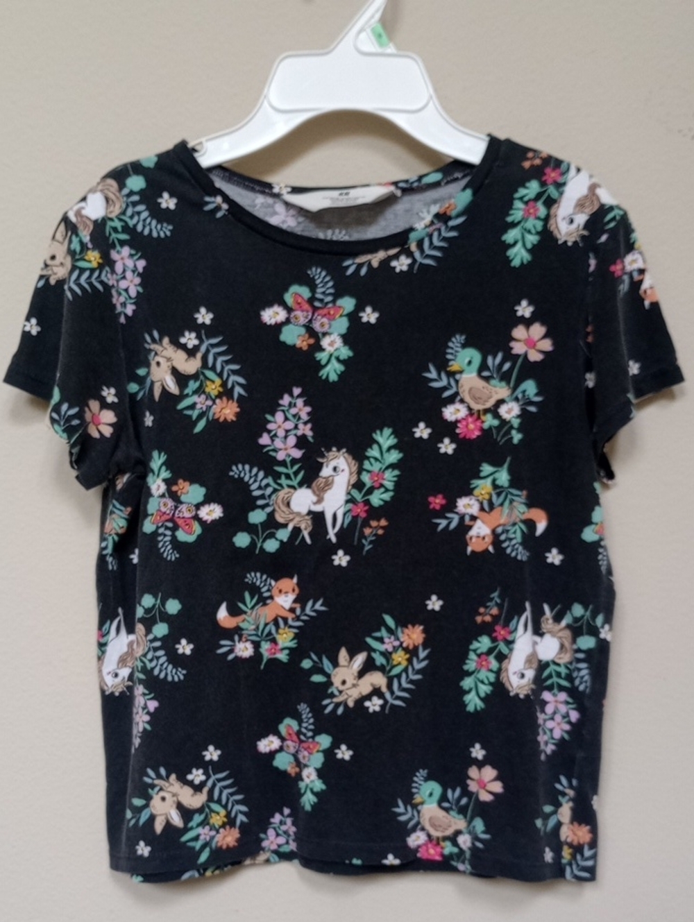 H&M Kids Black Printed T-shirt